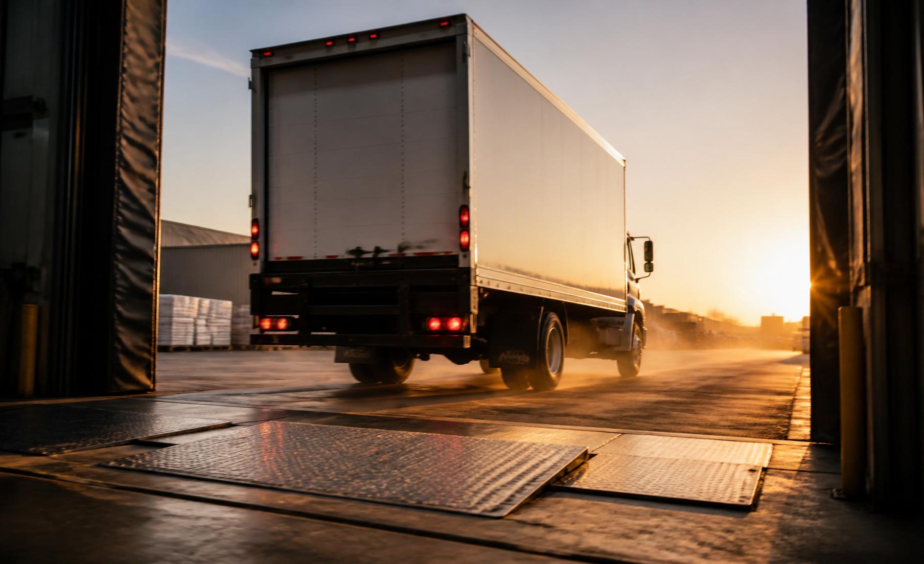 Power Auto Parts warehouse with a delivery truck loading aftermarket auto body parts